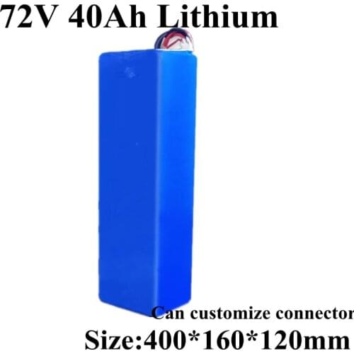 72V 40Ah Lithium Battery Pack NMC Li-Ion Ebike Battery Pack for 72V 3000W 5000W 7000W in GA PF 18650 Cells + 84v 10A Charger