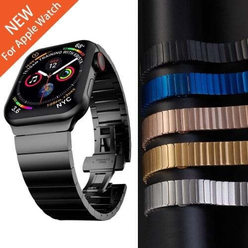 For Apple Watch 6 Luxurious Stainless Steel Butterfly Metal strap 40mm 44mm iWatch 6 5 4 3 SE 38mm 42mm Bracelet Watchbands