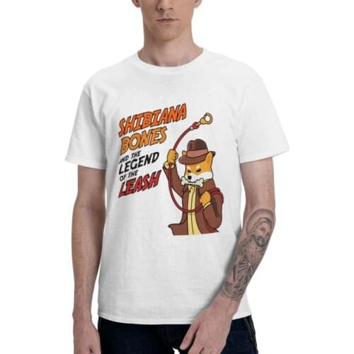 Mens Shibiana Bones Dogecoin T-Shirt Novelty Shiba Inu Cartoon Tshirt Short Sleeve Cool T Shirt Homme 100% Cotton Tee Tops Gift