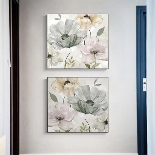 Nordic Modern Flower Canvas Painting Posters and Print Scandinavian Wall Art Pictures for Living Room Bedroom Home Decor Cuadros