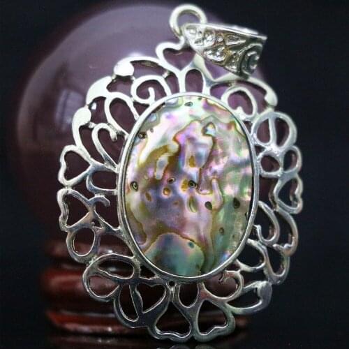 Hot sale popular natural oval abalone shell pendant fashion fit top quality necklace jewelry B1134