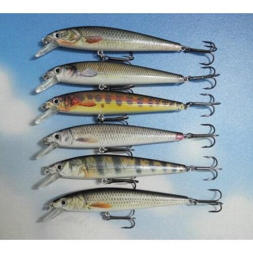 6 Pieces High Quality Lifelike Minnow Fishing Lure 11cm/11.8g Minnow Bait Crankbait Hard Bait Fish Hook Fishing Tackle