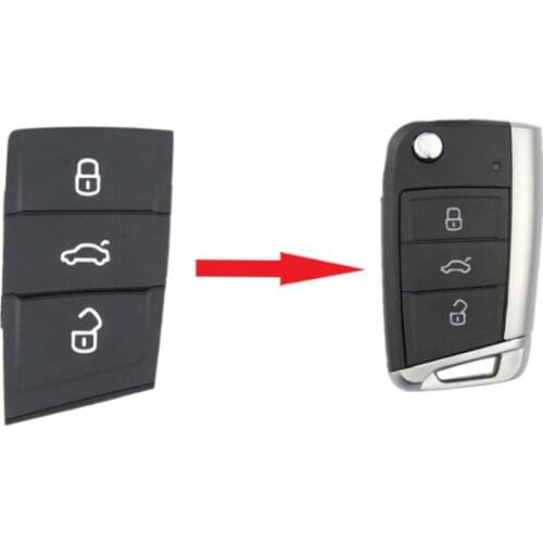 3 Button Replacement key Pad Rubber For Volkswagen Passat Golf 7 MK7 Skoda Seat Leon For Skoda Octa