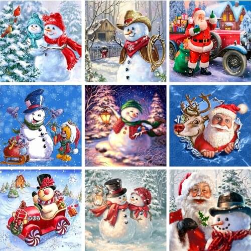 Christmas snowman Gift Full Round Drill 5D DIY Diamond Painting 3D Embroidery Cross Stitch 5D Home Decor