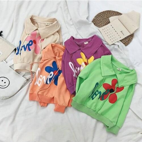 2 3 4 5 6 Years Toddler Girls Shirts Casual Flower Print Long Sleeve Tops for Girl Kids Sweatshirt 2019 Autumn Kids Clothing