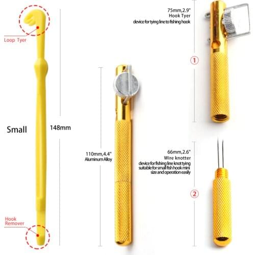2017 Aluminum Alloy Fishing Hook Line Knotter with Sub-line Tier Knots Tie Device Hook Remover Knot Tying Tool