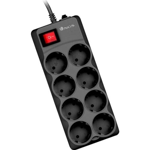 Schuko 8 Way Multi-socket Adapter NGS GRID800 Black