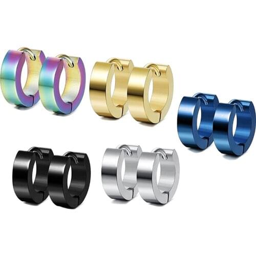 Different Types Shape Unisex Black Color Stainless Steel Piercing Earring For Women Men Punk Gothic Barbell Earring