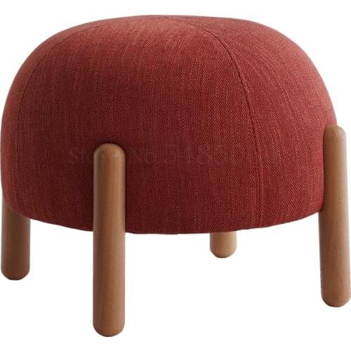 Nordic Household Fabric Sofa Stool Creative Fashion Net Red Stool Child Sitting Pier Round Stool Simple Shoe Changing Stool