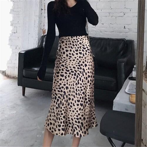 Skirts Womens 2020 Cheetah Print Skirt Ladies Animal Print Skirts Sexy A Line High Waist Skirt Summer Boho Midi Skirt Sale Items