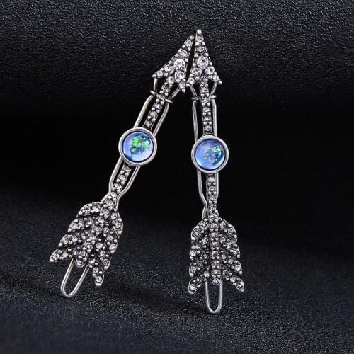 Bulk Price silver color Color Cupids arrow Shiny Crystal Barrettes Hairwear Trendy Women Hairwear Fashion Jewelry