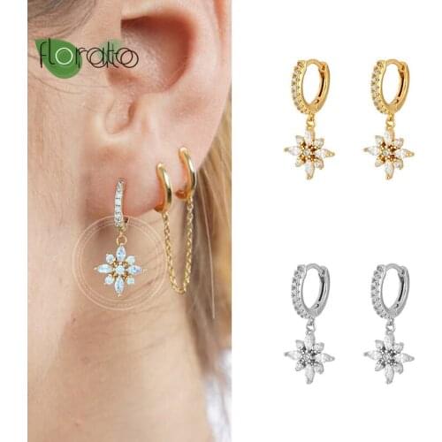 YUXINTOME 925 Silver Ear Buckle CZ Snow Diamond Pendant Earrings Glamorous Women Hoop Earrings Bachelor Party Show Off Jewelry