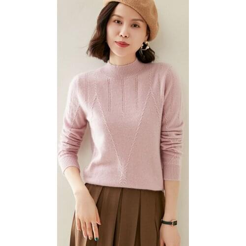 Adishree 2021 woman winter 100% Cashmere sweaters autumn knitted Pullovers High Quality Warm Female thickening Turtleneck