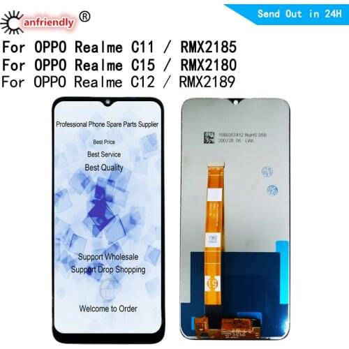 LCD for OPPO Realme C11 C15 RMX2185 RMX2180 LCD display touch panel screen digiziter sensor with frame assembly lcds replacement