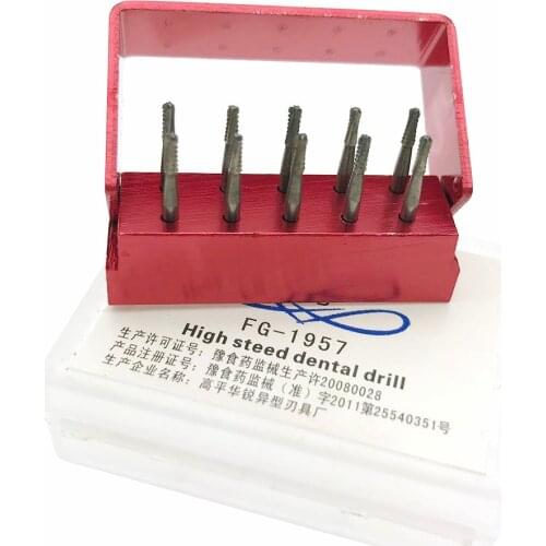 1 Box/10 Pcs Dental SBT Tungsten Carbide Steel Inverted Cone Drills/burs FG-1957
