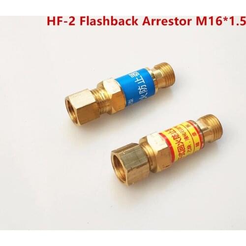 1 Pair Flashback Arrestor Check Valve Flame Buster M16*1.5 Type HF-2 for Gas Welding Cutting Torch Pressure Oxygen Regulator
