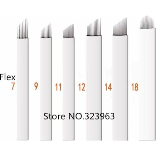 500pcs Professional Permanent Makeup Blade Eyebrow Tattoo Blade 12 Needles for Manual Tattoo Pen Free Shipping