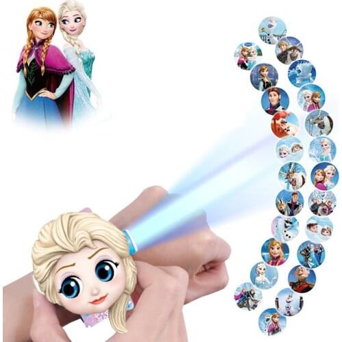 Disney Childrens Watch 3D Projection Cartoon Frozen Superman Spiderman Minnie Snow White Digital Watch Children Watch Toys