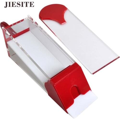 JIESITE Acrylic Poker Card Shoes Transparent Red 1-8 pack Pokers Manual Playing Card Shoe with Cover 1pcs