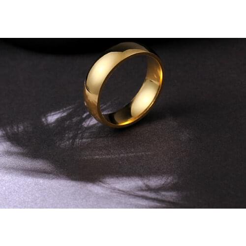 316L Titanium Stainless Steel finger ring 18KGP For Men and Women wedding engagement ring size 17 18 19 20 21mm wholesale