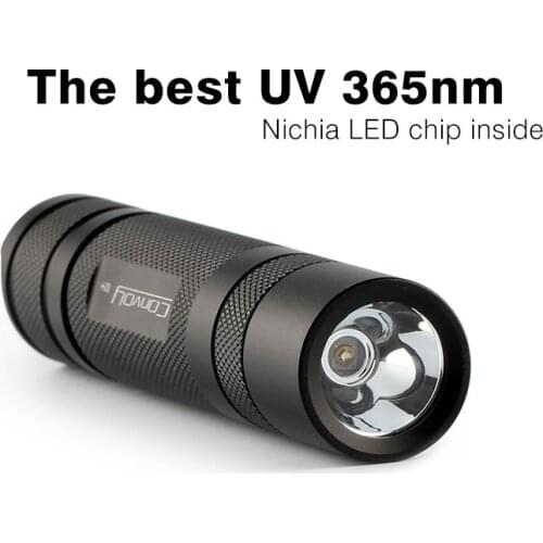 Convoy S2 + Black UV 365nm Led Flashlight Nichia 365UV Inside OP Reflector Fluorescent Agent Detection