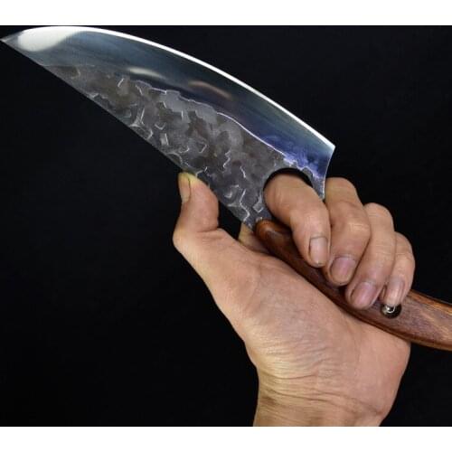 Hand-forged Kitchen Knife Small Scimitar Boning Knife Household Fruit Knife Outdoor Sliced Fish Cut Cut Meat Slaughter Knife