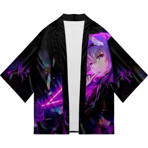 HOLOLIVE VTuber Nekomata Okayu 3D Summer Holiday Women/Men Three Quarter Sleeve Sexy Style Blouse Kawaii Style Fashion Kimono