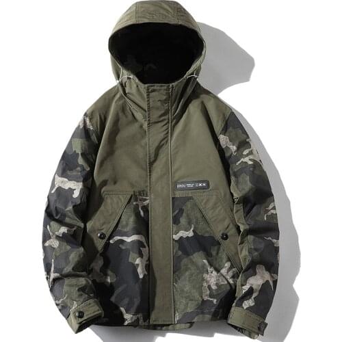 2020 New Arrival Conventional Brand Clothing Bomber Jacket Men Hooded Mens Coat Spring And Autumn Loose Camouflage Yes Zipper