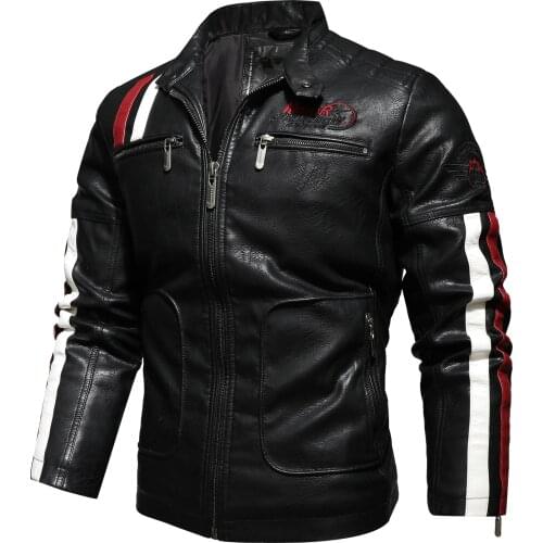 Mens Motorcycle Leather Jacket Spring Design Biker Outwear Casual Slim Jacket Men Leather Jackets Bomber Coat Chaqueta Hombre