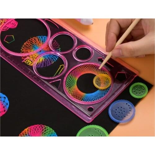 Spirograph Drawing Toy Set Interlocking Gears Wheels Painting Drawing Accessories Creative Educational Toy Spirographs GYH