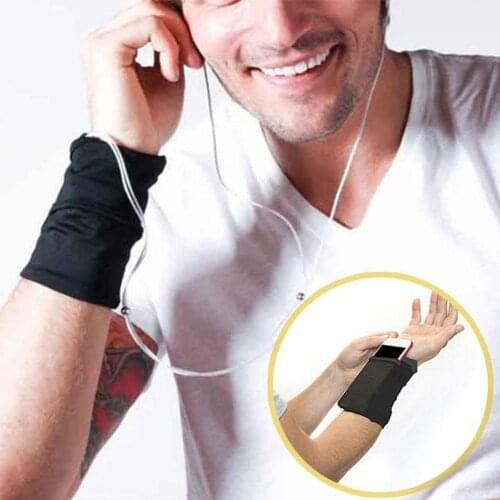 New Arm Bag Ultra-thin Anti-slip Wristband Wrist Armband Pouch Sports Bags Running Cycling Phone Holder For Fitness W7T1