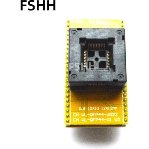 Special offer IC TEST QFP44 to DIP44 programmer adapter TQFP44 LQFP44 test socket Pitch=0.8mm Size=10mmX10mm 12mmx12mm
