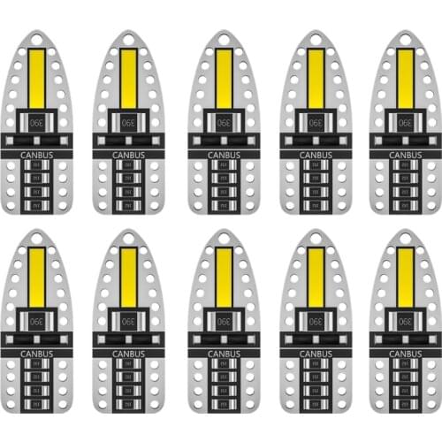 10Pcs W5W LED Bulb Canbus 194 168 LED Super Bright Car Interior Light License Plate Signal Lamp