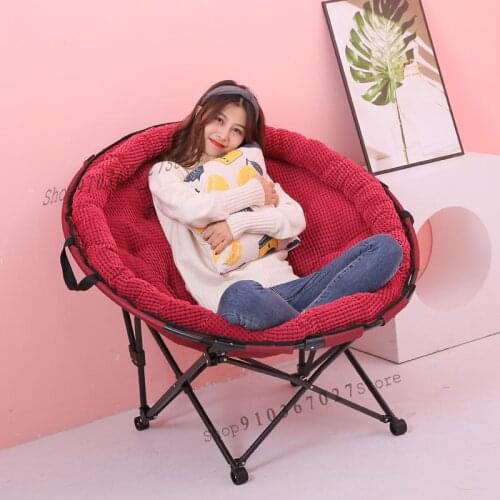 Fabric Lunch Break Folding Chair Backrest Moon Chair Sun Chair Leisure Lazy Sofa Couch