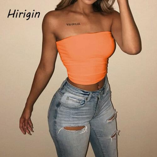 2020 summer solid tube tops Hot Sexy Women Strapless Top Sexy Sleeveless Crop Top Elastic Boob Bandeau Tube Tops Shirt Cami Top
