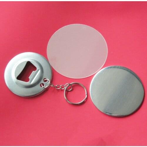 100 Sets 56MM button badges with bottle opener key ring keychain button badge blank material