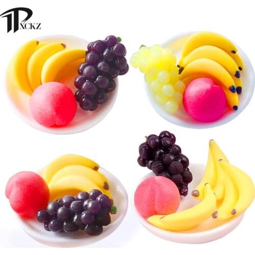 10Pcs Miniature 1/12 Scale Simulation Dollhouse Vegetable Fruit Food Kitchen Garden Decor Accessories Children Pretend Play Toys