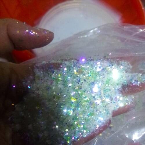 MD143#1 200g/500g colour shift Glitter Cheap Bulk Holographic Small Chunky Glitter in Snow Mermaid Nail Art Holographic glitter