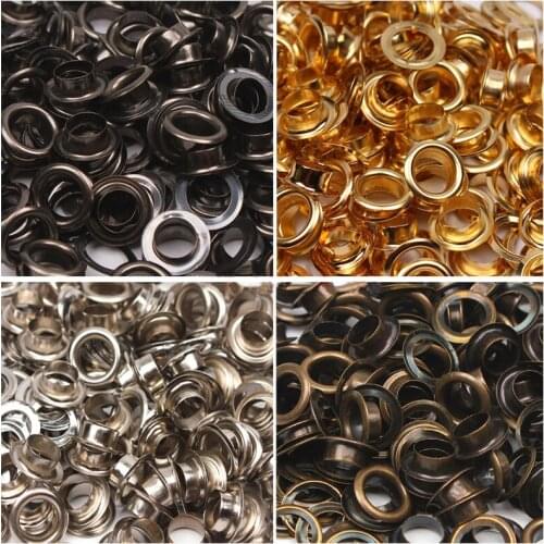 4 color eyelets100pcs Metal Eyelets Small Grommets with Washers for Leather Craft DIY Sewing(6mm)400# button