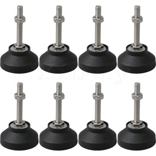 8pcs M8x5.3cm Screw On Type Adjustable Thread Mount Leveling Feet Pad