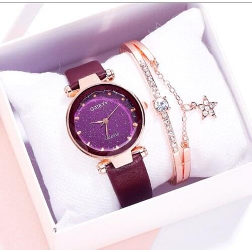 Montre dame 2020 Exquisite Leather Strap Fashion Ladies Watch Starry Quartz Watch Personality Trend Ladies Watch orologio donna