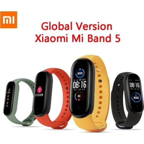 Global version Xiaomi Mi Band 5 Smartband 1.1" Touch Screen Miband 5 Wristband Heart Rate Waterproof Fitness Track Bracelet