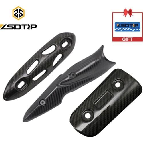 ZSDTRP Motorcycle Exhaust Muffler Mid Connection Link Pipe Carbon fiber Protector Heat Shield Cover Guard For Z900 z750 cbr1000