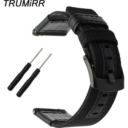 Canvas Nylon Watchband +Tool for Garmin Fenix 5S Genuine Leather Watch Band Sports Strap Stainless Steel Clasp Wrist Bracelet