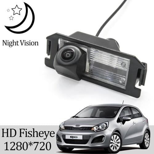 Owtosin HD 1280*720 Fisheye Rear View Camera For Kia Rio R/Rio 3/Kia Pride (UB) 2011 2012 2013 2014 2015 2016 2017 hatchback Car