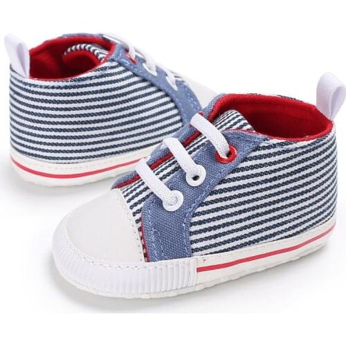 Baby Boy Classic Casual Baby Shoes Toddler Newborn Canvas Stripe Baby Girls Autumn Sport First Walkers Sneakers Shoes