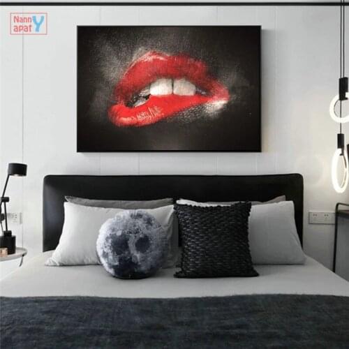 Red Lips Canvas Posters And Prints Sexy Lips Canvas Painting Modern Abstract Street Graffiti Art Picture Nordic Home Decoration