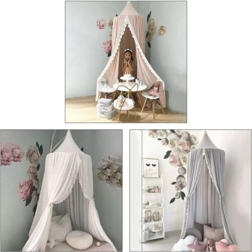 Childrens Kids Bed Lace Canopy Bedcover Mosquito Net Curtain Bedding Dome Tent Room Decor