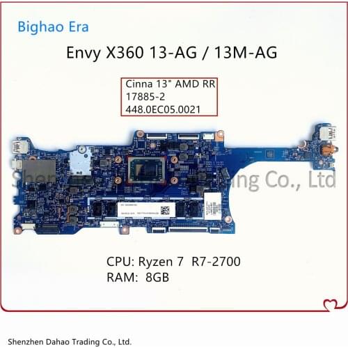 For HP Envy X360 13-AG 13Z-AG Laptop Motherboard L26110-601 L26110-001 448.0EC05.0021 17885-2 Main Board W/ Ryzen 7 R7-2700 8GB