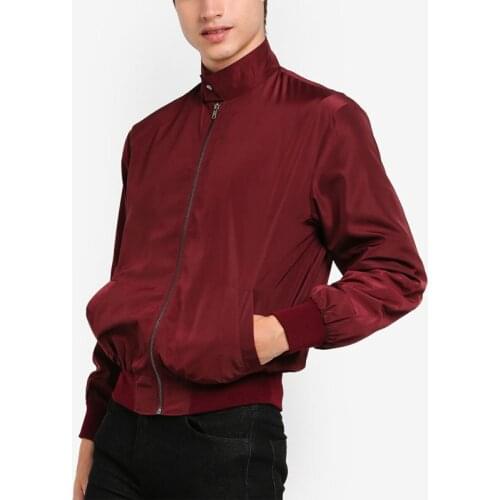 With front pockets whole colored bomber men jacket for autumn